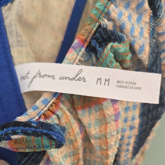 Urban Outfitters "Out From Under"  Patchwork Seersucker Bustier Size Medium - Picture 4 of 10